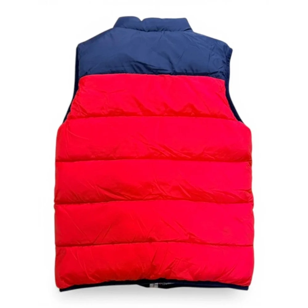 Janie and Jack Reversible Puffer Vest‎ Boys 7-8 Y Red Navy Plaid Quilted Zipper